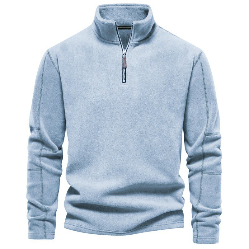 Levoire | Pull Fleece Avec Col Zippé Bleu ciel