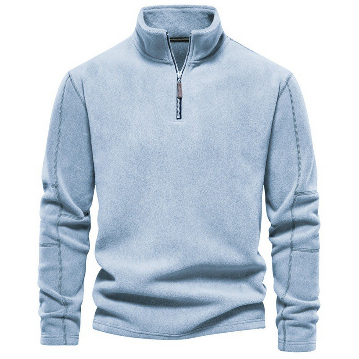 Levoire | Pull Fleece Avec Col Zippé Bleu ciel