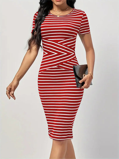 Levoire | Robe Ajustée Élégante À Rayures