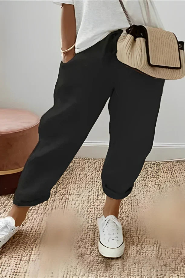 Levoire | Pantalon Avec Cordon De Serrage Et Poche Oblique Noir