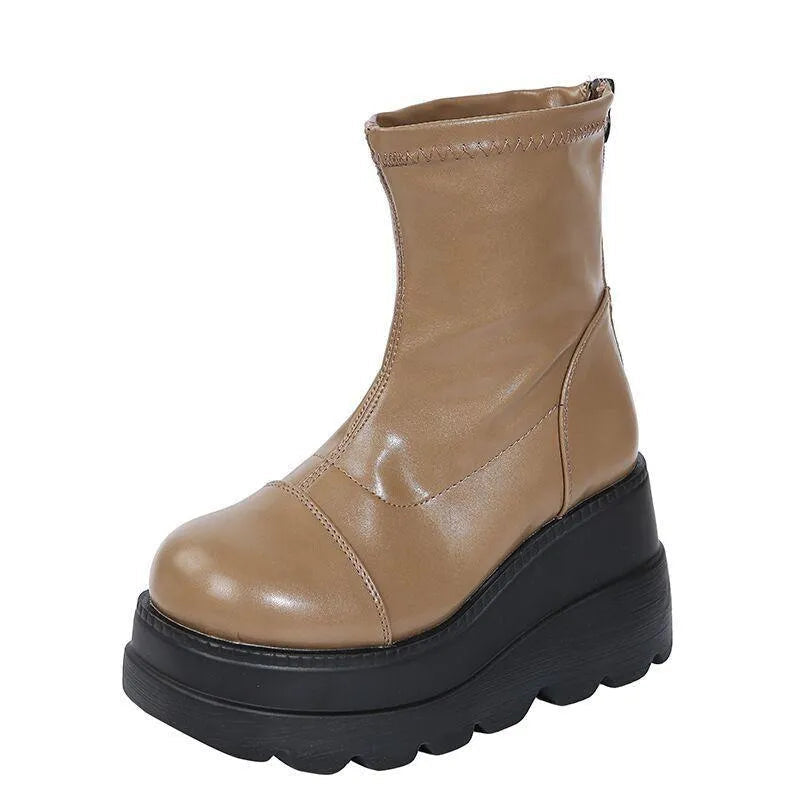 Levoire | Bottes à talons hauts avec fermeture éclair Mode Khaki