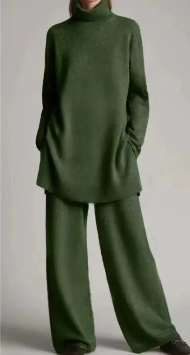 Levoire | Ensemble Élégant Avec Col Roulé Vert