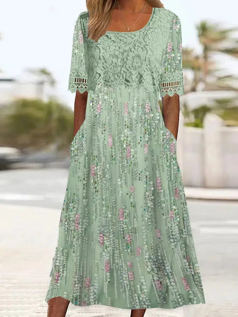 Levoire | Poches Latérales Robe Midi À Manches Courtes