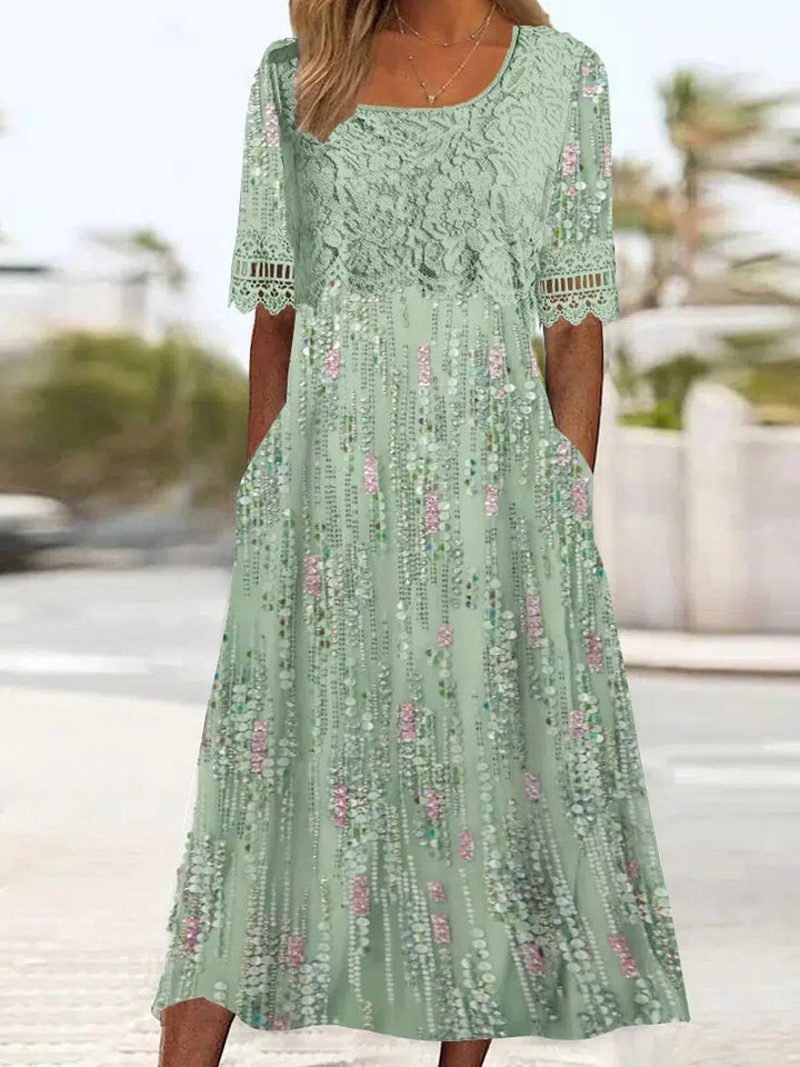 Levoire | Poches Latérales Robe Midi À Manches Courtes