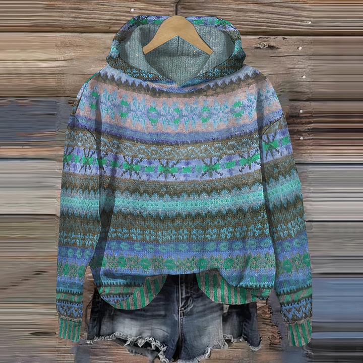 Levoire | Pull À Capuche Vintage Pour Femmes Bleu
