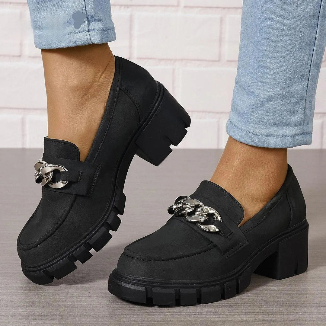 Levoire | Mocassins pour femmes à talons hauts et chaîne