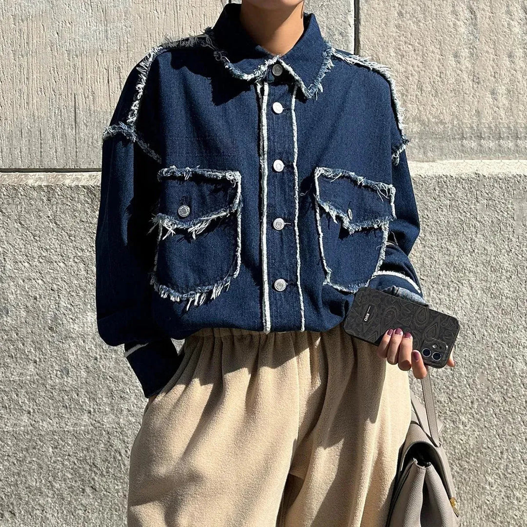Levoire | Vêtements à manches longues large veste décontractée pour femmes Bleu foncé