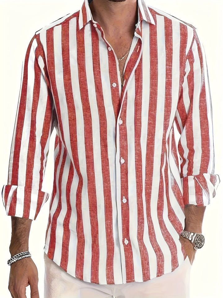 Levoire | Chemise À Manches Longues Rayée Pour Homme Rot
