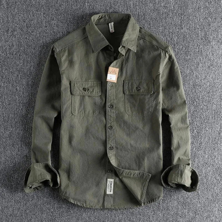 Levoire | Chemise à manches longues pour hommes multicolore Vert clair