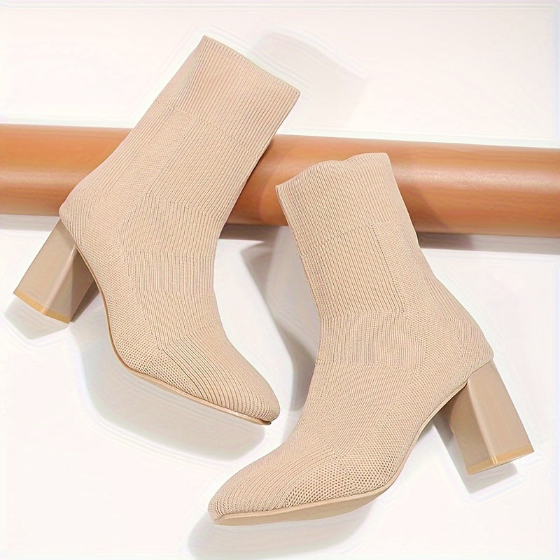 Levoire | Bottines À Semelle En Tricot Avec Tige Mi-Haute Et Talon Block