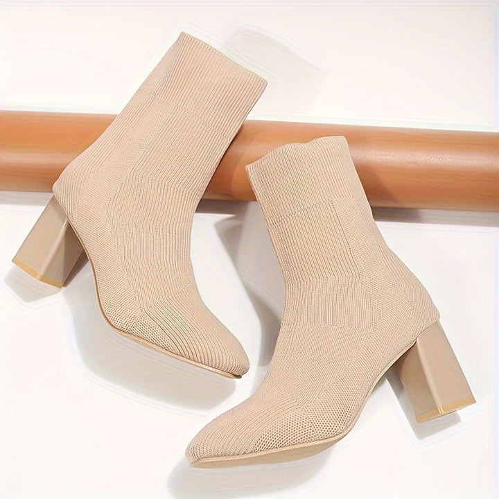 Levoire | Bottines À Semelle En Tricot Avec Tige Mi-Haute Et Talon Block