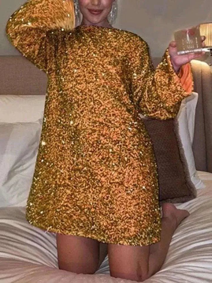 Levoire | Robe avec des paillettes pour femmes Jaune