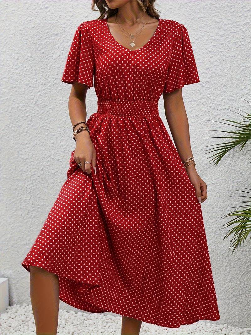 Levoire | Robe Courte À Manches Courtes À Imprimé Intégral Pour Le Printemps Et L'Été