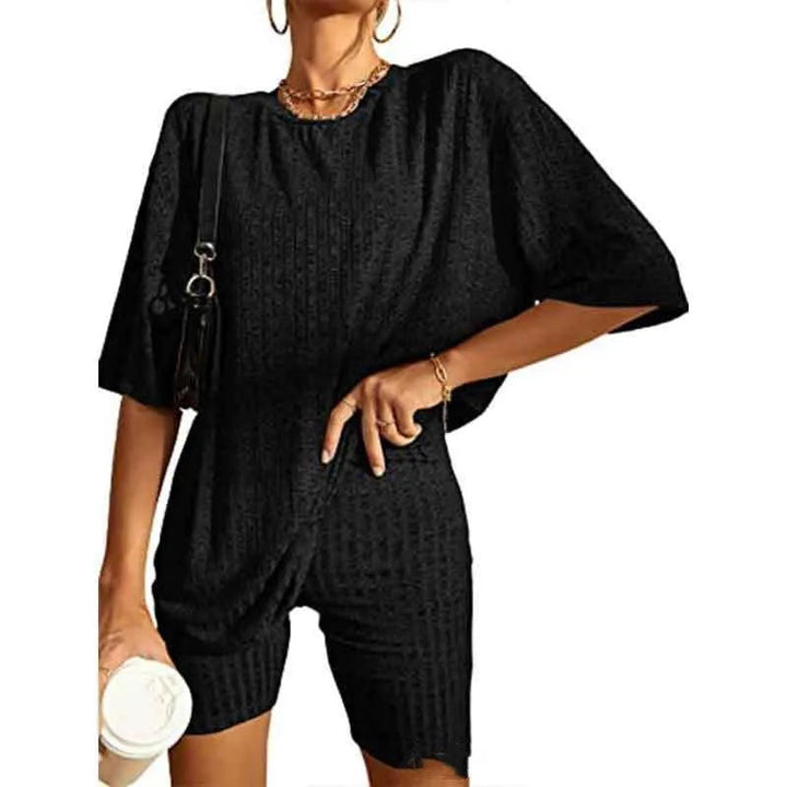 Levoire | Ensemble femme avec shorts et manches courtes Noir