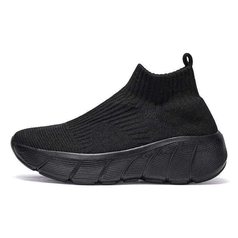 Levoire | Baskets de sport hautes en tissu Tout noir