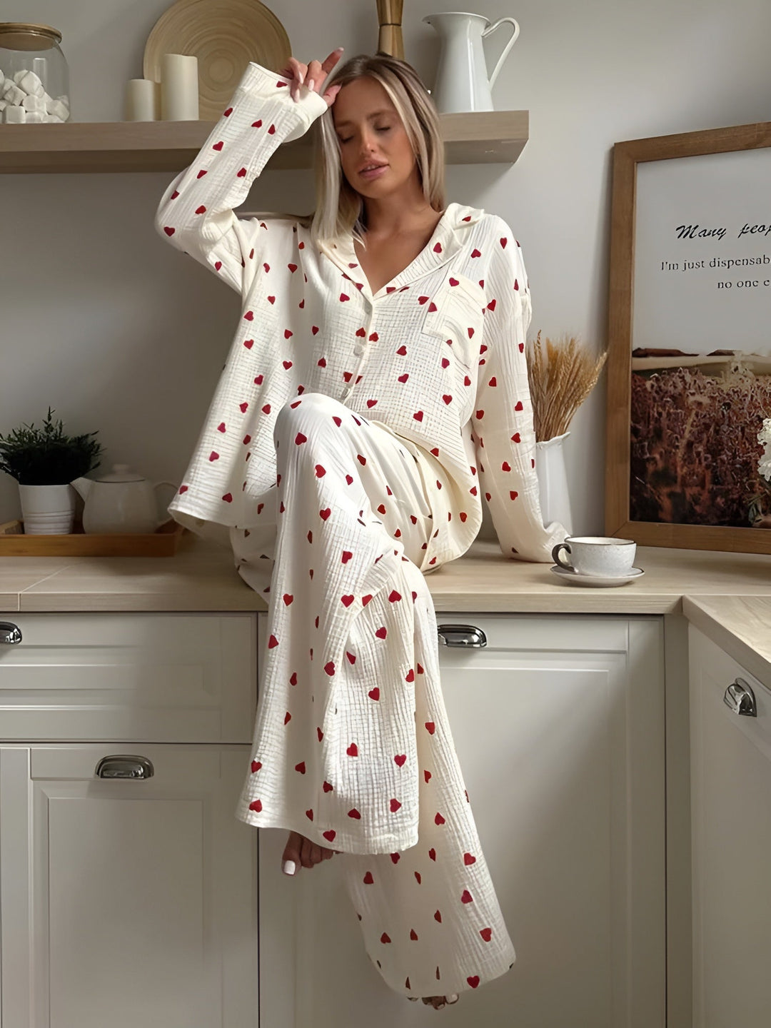 Levoire | Ensemble Pyjama Avec Motif Cœur