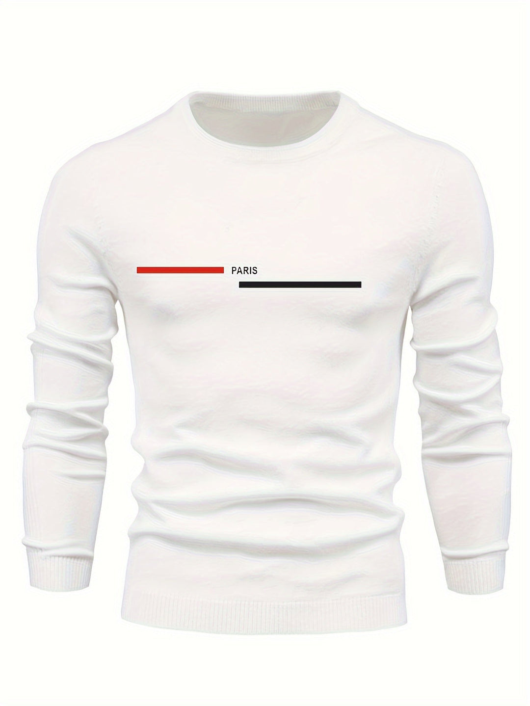 Levoire | Pulli Tricot Relaxant Pour Hommes Avec Encolure Ronde Blanc