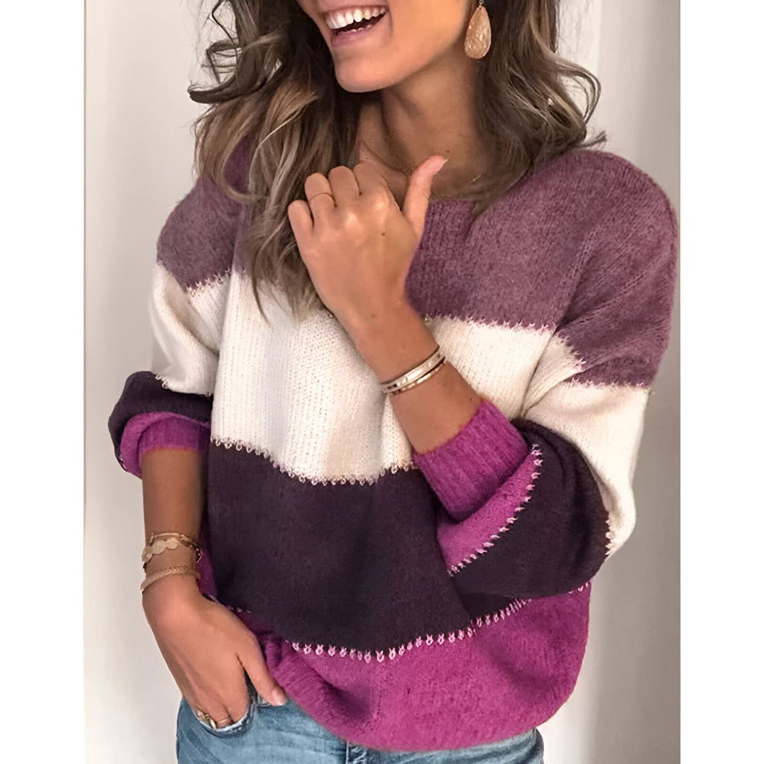 Levoire | Grande Taille Sweat-Shirt À Rayures Lila