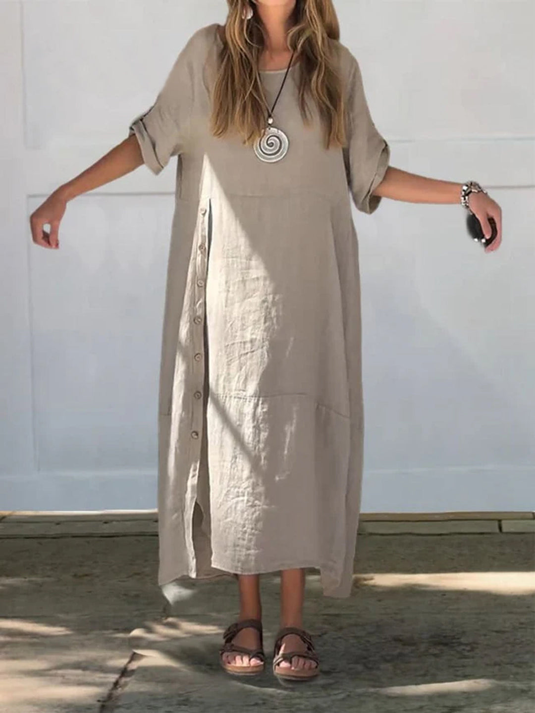Levoire | Robe en lin et coton Sable