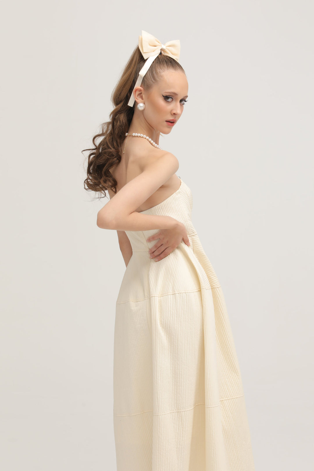 Levoire | Bustier Style Robe Midi Plissée