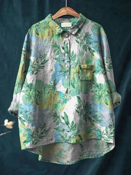 Levoire | Blouse À Fleurs Élégante Et Polyvalente Sauge