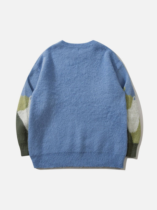 Levoire | Pull en peluche avec broderie de chat