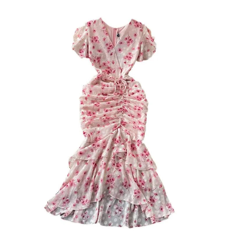 Levoire | Robe rétro française vent doux fleur de lotus V