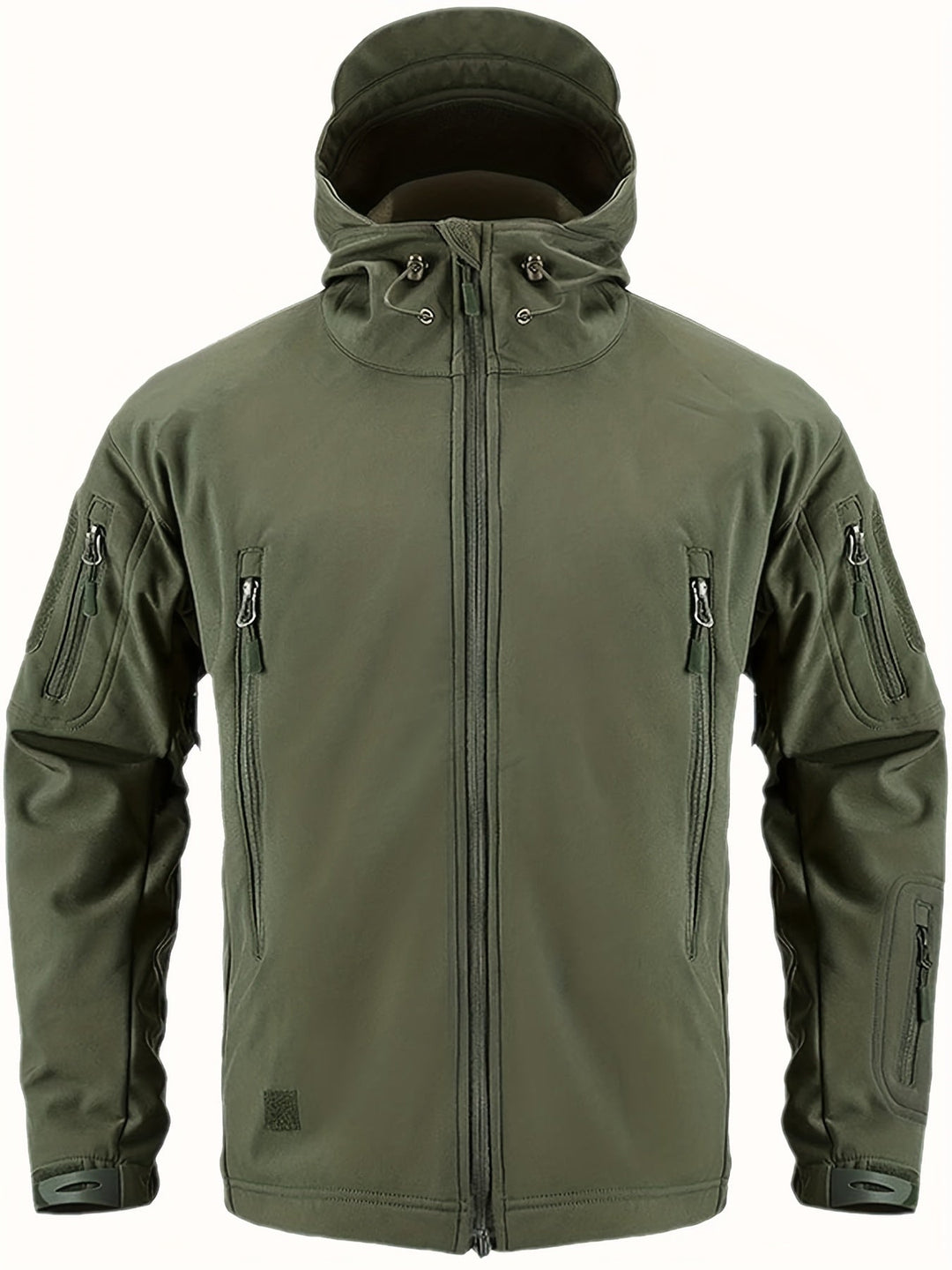 Levoire | Veste Imperméable Pour Homme Avec Capuche Et Poches Zippées Vert olive