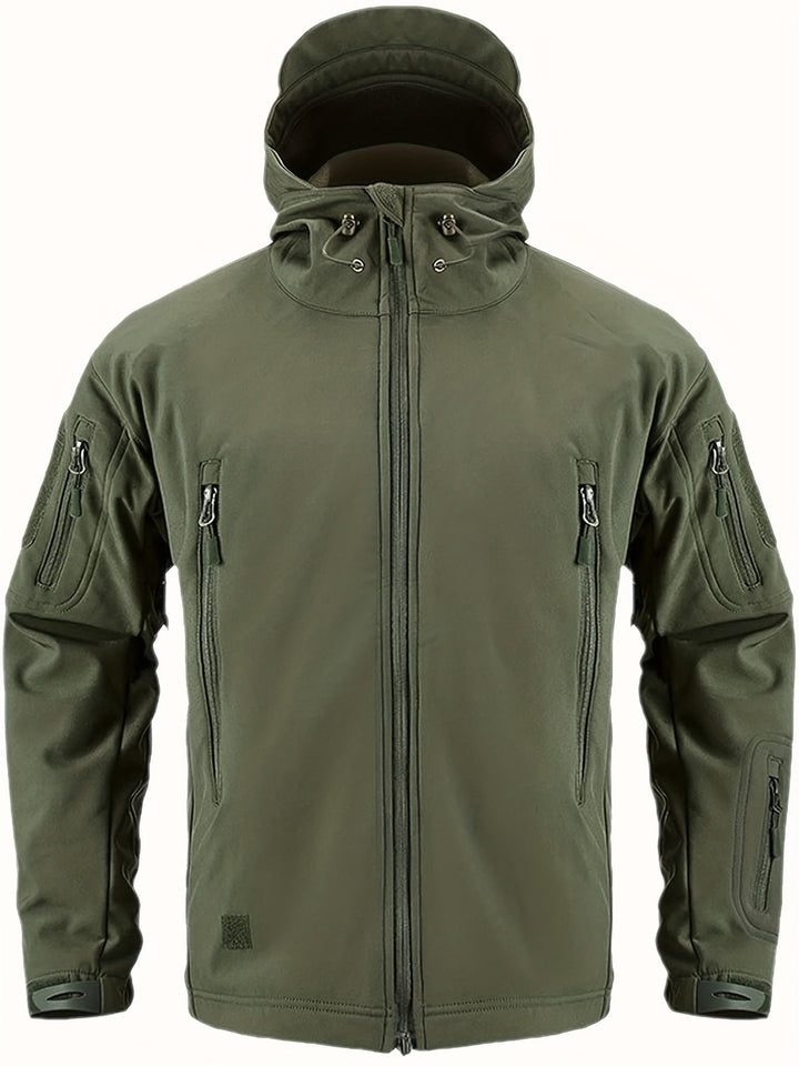 Levoire | Veste Imperméable Pour Homme Avec Capuche Et Poches Zippées Vert olive