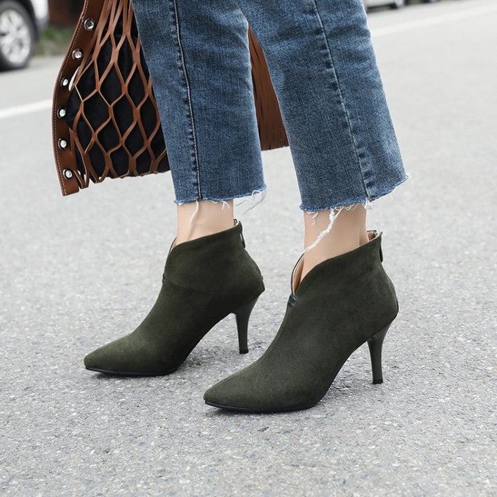 Levoire | Bottines Stiletto En Daim Pour Femmes Avec Fermetures Éclair À L'Arrière