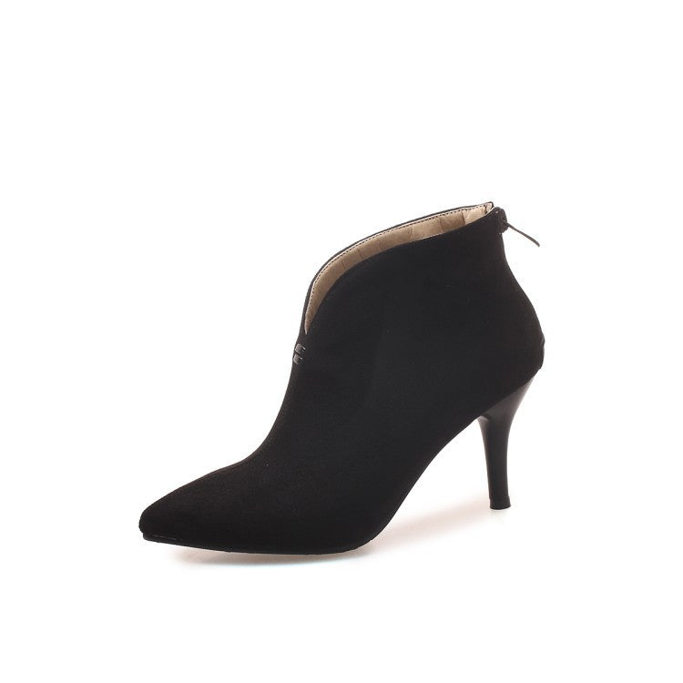 Levoire | Bottines Stiletto En Daim Pour Femmes Avec Fermetures Éclair À L'Arrière