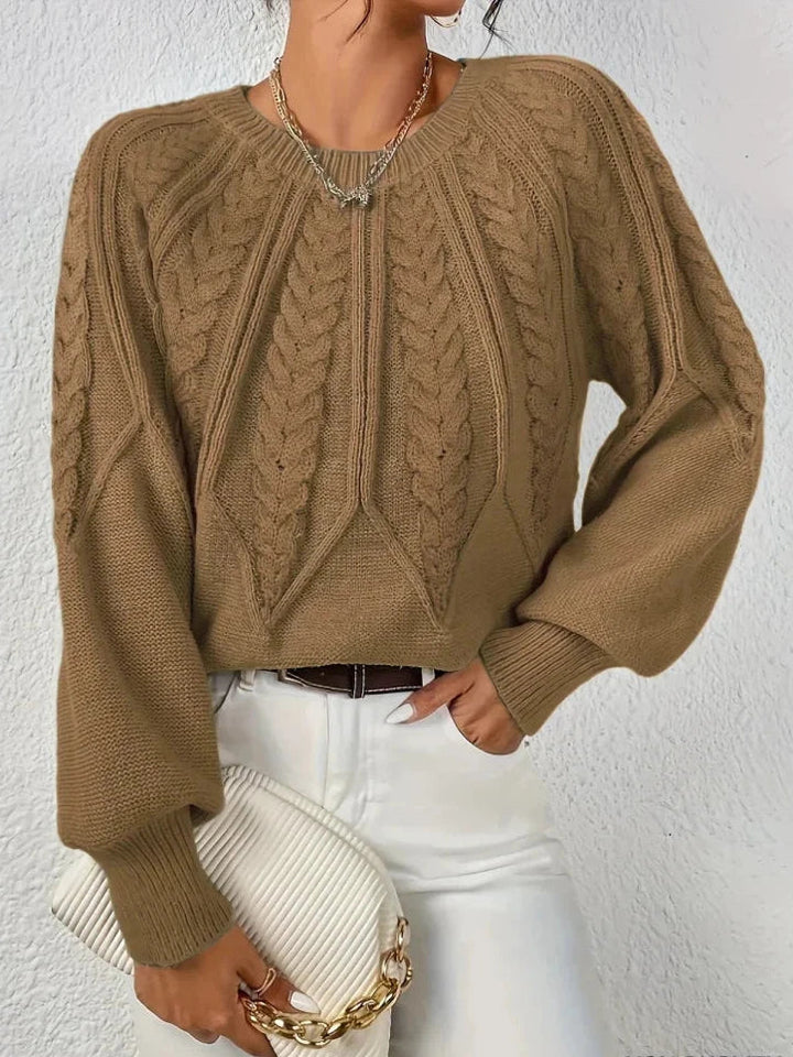 Levoire | Pull Chic En Tricot Tressé Braun