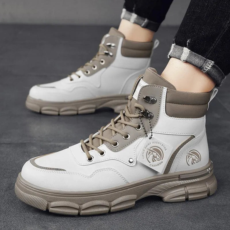 Levoire | Bottes à bord haut dans le style britannique Riz blanc