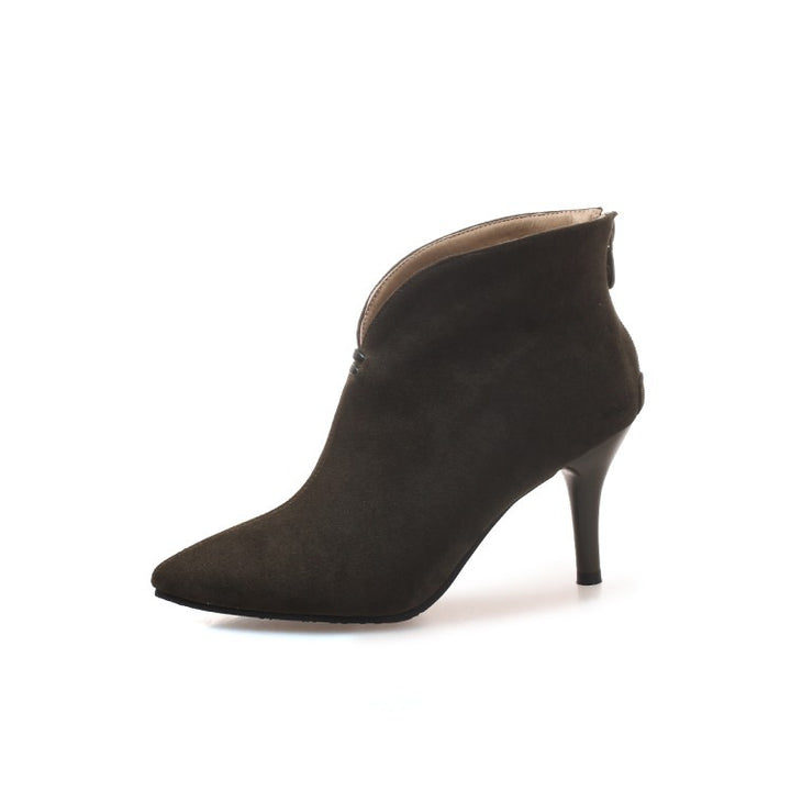 Levoire | Bottines Stiletto En Daim Pour Femmes Avec Fermetures Éclair À L'Arrière