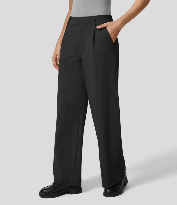 Levoire | Pantalon De Bureau En Tissu À Jambe Large Noir