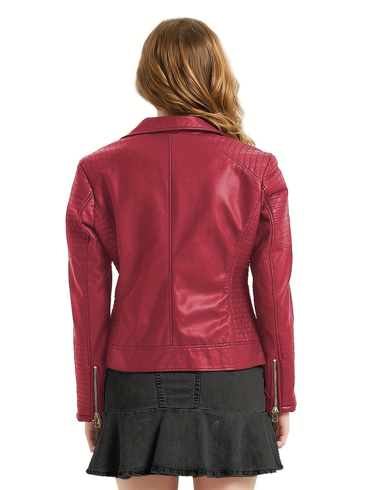 Levoire | Élégante Veste De Moto En Cuir Synthétique Avec Col Zippé