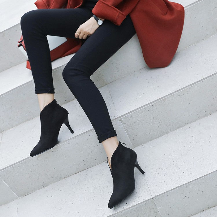 Levoire | Bottines Stiletto En Daim Pour Femmes Avec Fermetures Éclair À L'Arrière