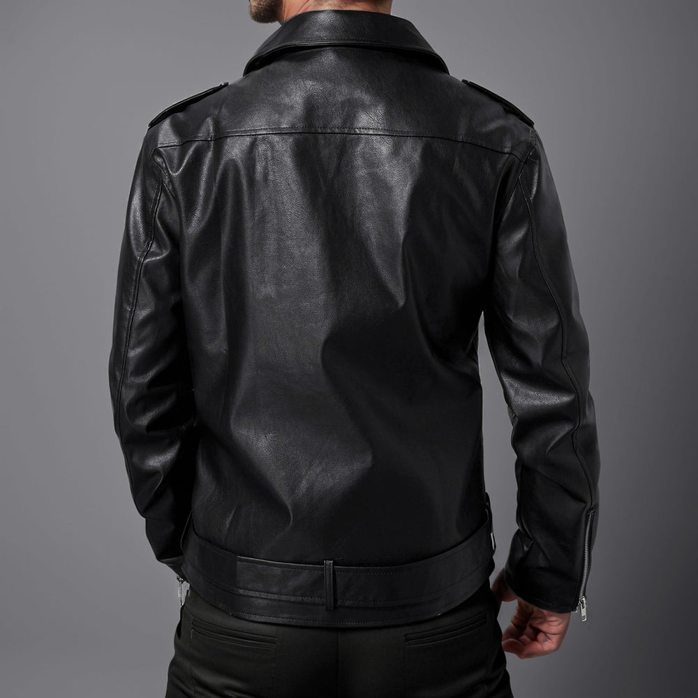 Levoire | Veste En Cuir Slim Fit Avec Revêtement