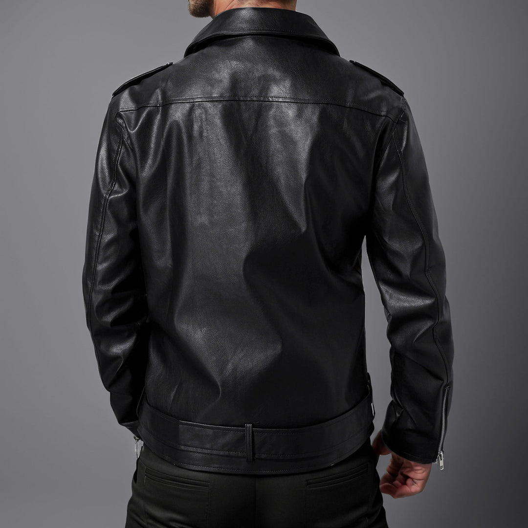 Levoire | Veste En Cuir Slim Fit Avec Revêtement