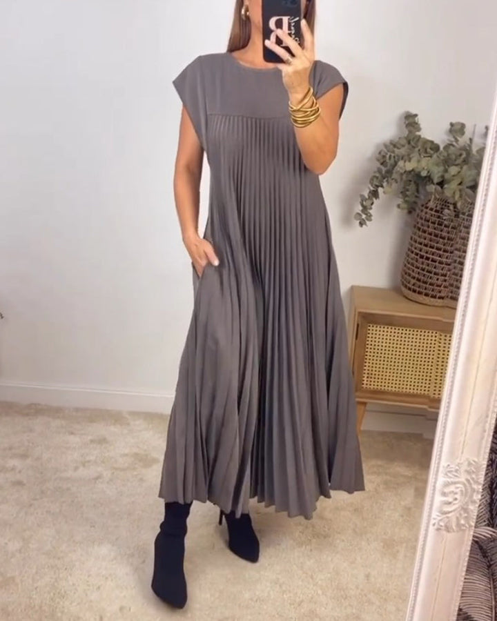 Levoire | Robe Plisse Sans Manches Gris