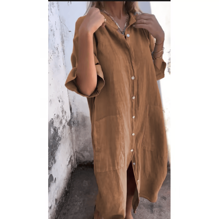 Levoire | Robe Florale Vintage Élégante Khaki