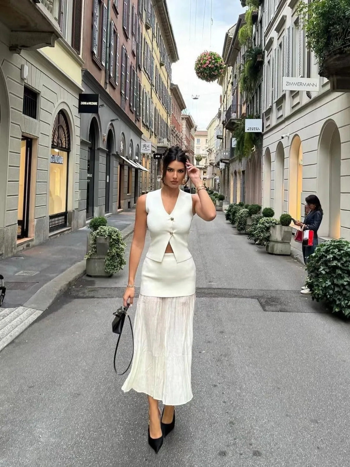 Levoire | Gilet En Tricot & Jupe Longue Ensemble Compatible Kreemí