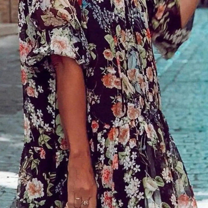 Levoire | Robe Longue À Fleurs Élégante À Manches Longues