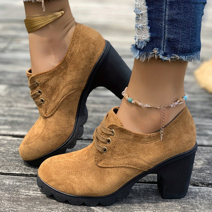 Levoire | Bottes Rétro Confortables À Talon Bloc Hellebraun-1