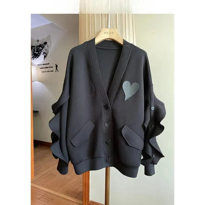 Levoire | Veste Large Femme Avec Bretelles En Dentelle Noir