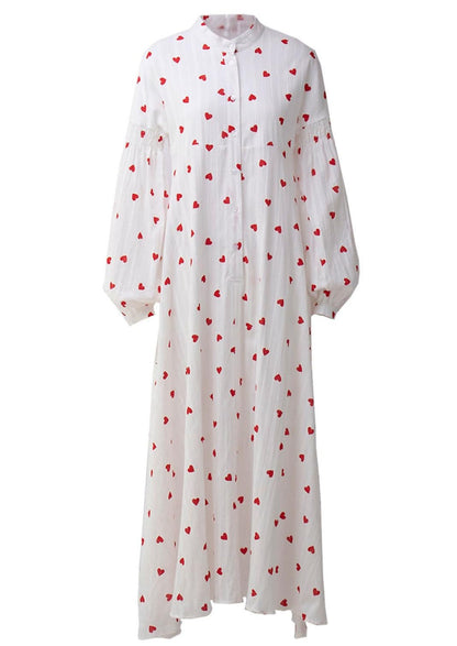 Levoire | Robe Longue Avec Motif Coeurs