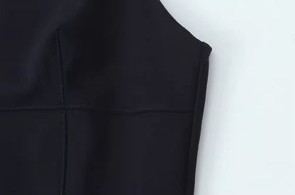 Levoire | Robe Noire Avec Jupe Plissée Et Ceintures À La Taille