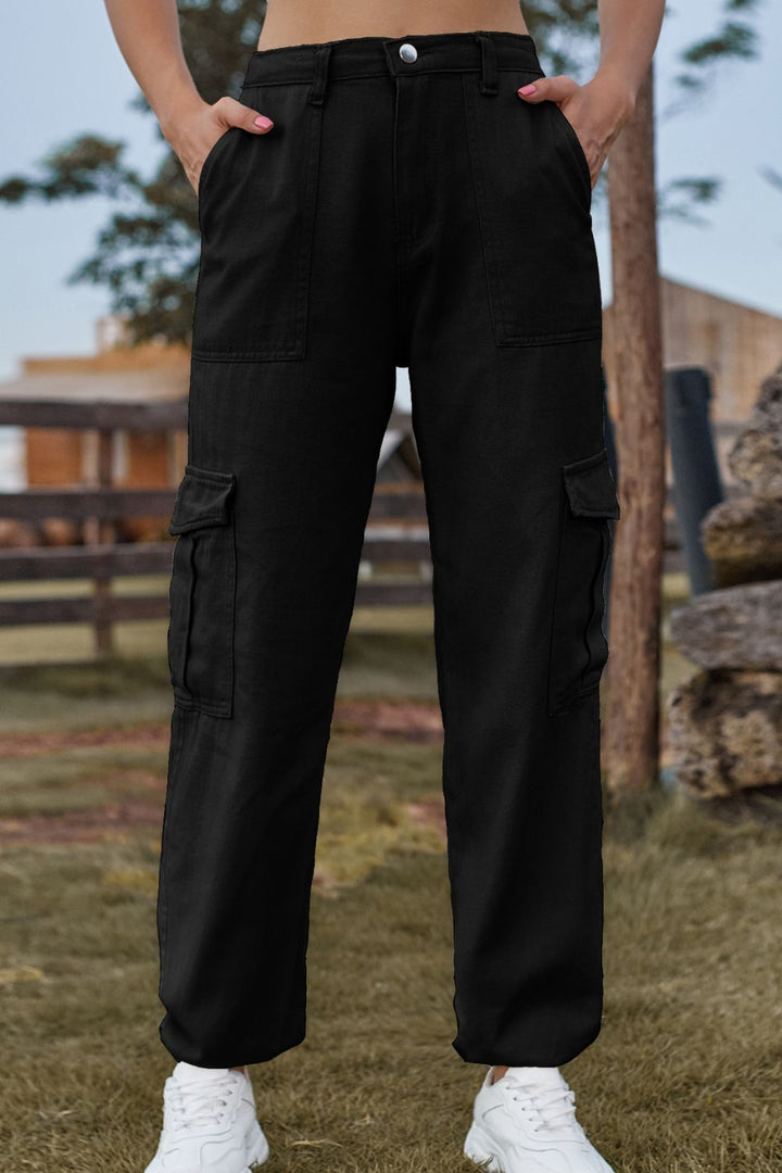 Levoire | Pantalon En Jean Coloré Avec Poches Noir