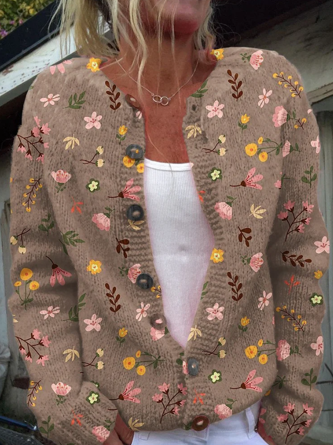 Levoire | Cardigan Avec Imprimé Floral Braun