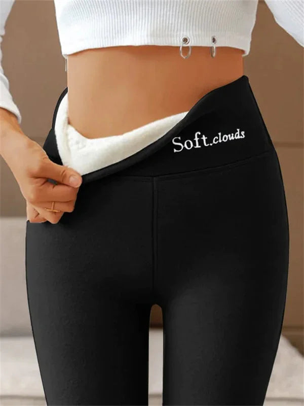 Levoire | Leggings Amincissants avec Doublure en Polaire et Ajustement Confortable pour Femmes Noir
